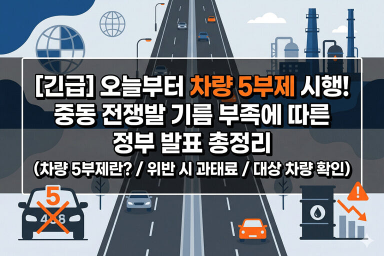 3/25일 0시 전격 차량 5부제 시행