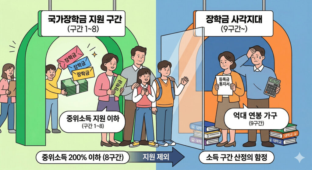 2026 국가장학금 소득기준 적용 전의 사각지대