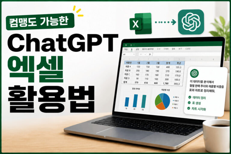 ChatGPT로 엑셀 데이터 정리와 차트 생성을 설명하는 대표 이미지