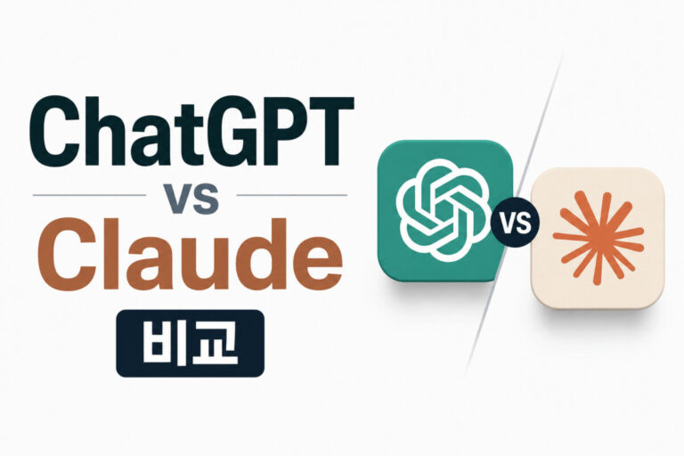 ChatGPT와 Claude의 글쓰기 및 업무 활용 차이를 설명하는 비교 이미지